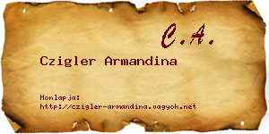 Czigler Armandina névjegykártya